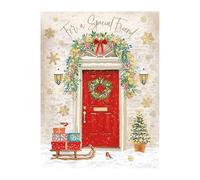 Words 'n' Wishes Special Friend Carte de Noël avec traîneau et cadeaux de Noël Multicolore 19,7 x 14,9 cm