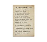 Words of Sympathy Poster Life Will Never Be The Same Poem In Loving Memory Wall Art Memorial Quotes Decor for Home Bedroom Living Room Gift