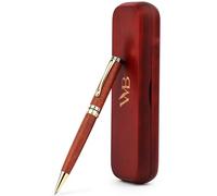 Wordsworth and Black Ballpoint Pen Set - Stylo de luxe époustouflant en bambou bois de rose, finition or, rechargeable, meilleur stylo pour hommes & femmes, recharge d'encre