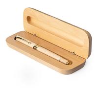 Wordsworth and Black Rollerball Pen - Stylo de luxe époustouflant en bambou érable, finition or, rechargeable, meilleur cadeau pour hommes & femmes, recharge d'encre