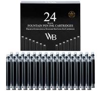 Wordsworth & Black Lot de 24 recharges d'encre pour stylo plume - Lot de 24 cartouches d'encre noires - Taille standard internationale - Longueur : environ 5,2 cm