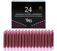 Wordsworth & Black Lot De 24 Recharges D'encre Pour Stylo Plume - 24 Cartouches D'encre Rose, Taille Standard Internationale, Longueur Appr 1,5", Diamètre De Base Appr 0,24" - Jetables Et Génériques