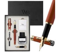 Wordsworth & Black Stylo Plume en Bois de Bambou, Plume M + EF