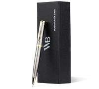 Wordsworth et Black Crayon Mécanique Mine de Graphite - Chrome Argenté avec Finition en Or 24K, Mine de 0,7 mm, Meilleur Coffret Cadeau pour Hommes et Femmes, Crayons Professionnels de Bureau