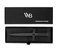 Wordsworth et Black Stylo Bille Tout Laque Noire - Stylo de Luxe Éblouissant, Recharge d'Encre, Cadeau pour Hommes & Femmes, Rechargeable, Beaux Stylos, Pointe Fine