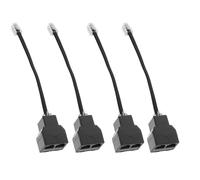 Worgeous4Pcs RJ11Répartiteur téléphonique RJ14 Adaptateur de câble téléphonique 4 conducteurs 6P4C Adaptateur de ligne détachable
