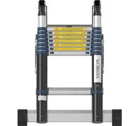 WORHAN® 5m ÉCHELLE TÉLÉCOPIQUE 2 en 1 ÉCHELLE D'ATTAQUE ALU Échelle TÉLÉCOPIQUE MULTIFONCTIONS Échelle 500cm K5A