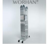 WORHAN® 6.3m Échelle Aluminium Multifonction Polyvalente Escabeau Multi-usage ALU Modulable Pliable