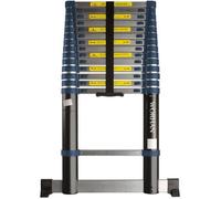 WORHAN® Echelle 4.4m Télescopique PRO Aluminium Anodisé Solide Extensible Avec une Barre Stabilisatrice 440cm 1K4.4