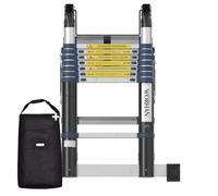 WORHAN® Echelle 5m Télescopique Aluminium Anodisé Modulable Pliable Polyvalente Escabeau Solide 500cm K5C+bag