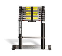 WORHAN Echelle de 2.6m Télescopique Pro Technologie Air Soft Close Aluminium Anodisé Solide Extensible avec Une Barre Stabilisatrice 260cm 1K2.6Air