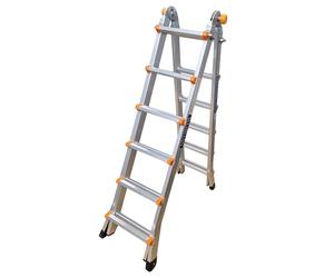 WORHAN Echelle de 562cm Aluminium Telescopique Charnière Rapide Extensible 5.62m Pliable Polyvalente Escabeau Robuste L6H