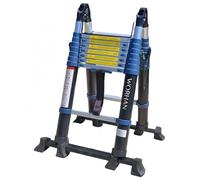 WORHAN Echelle de 5m Télescopique Aluminium Anodisé Modulable Pliable Polyvalente Escabeau Solide 500cm (5m C-Line) K5C