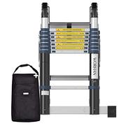 WORHAN Echelle de 5m Télescopique Aluminium Anodisé Modulable Pliable Polyvalente Escabeau Solide 500cm (5m B-Line) K5B