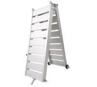 WORHAN® Passerelle Bateau en Alliage Léger Pliante Pliable Fabriquée en Aluminium avec Support de Lyre et Roues Antidérapante 200cm