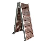 WORHAN Passerelle de Bateau Bois Teck en Alliage Léger Pliante Pliable Fabriquée en Aluminium avec Support de Lyre et Roues Antidérapante 200cm HG200