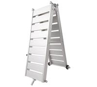 WORHAN Passerelle de Bateau en Alliage Léger Pliante Pliable Fabriquée en Aluminium avec Support de Lyre et Roues avec Roulements Surface Antidérapante Gangway 200cm MG200