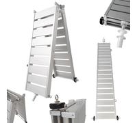 WORHAN Passerelle de Bateau en Alliage Léger Pliante Pliable Fabriquée en Aluminium avec Support de Lyre et Roues avec Roulements Surface Antidérapante Gangway 200cm MG200