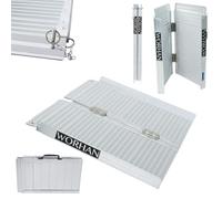 WORHAN® Rampe Alu Pliable 61cm Valise Aluminium pour Fauteuil Roulant Chargement Scooter Plate-Forme Aluminium Anodisé R2