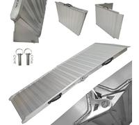 WORHAN Rampe de Chargement 400kg Robuste Rigidité Extrême Pliable Valise Alu Fauteuil Roulant Moto Scooter Transport Évènement Flight Case Large Plate-Forme Ultra Antidérapante HR7