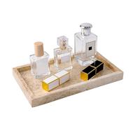 WORHE Plateau de courtoisie en marbre naturel italien pour bijoux, parfum, maquillage, bougies, plateau décoratif moderne pour salle de bain, chambre à coucher, commode, organisateur de rangement pour
