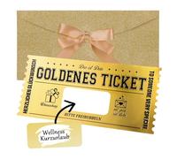 woric Billet doré à remplir soi-même avec autocollant à gratter - Carte cadeau à gratter - Cadeau pour femme, petite amie, anniversaire, Saint-Valentin, voyage, cinéma