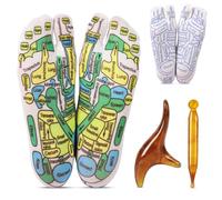 Worive Lot de chaussettes de réflexologie avec outils, 2 paires de chaussettes de massage réflexzone pieds avec outils, acupuncture Chiro Socks avec point de déclenchement Herramia