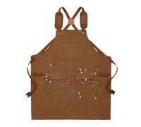 Work Apron, Adjustable Tool Kitchen Accessories Waterproof - Improved Heavy Duty Waxed Canvas Tool Apron With Cross-Back Straps | For Kitchen Cooking Chef Grilling Woodworker Men Women, camel1, Fare
