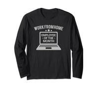Work From Home Employee Of The Month Funny Cool WFH Worker Manche Longue