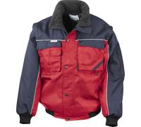 WORK-GUARD by Result - Veste de pilote pour homme Manches zippées RW10245 (3XL) (Rouge/bleu marine)
