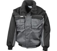 WORK-GUARD by Result - Veste de pilote pour homme Manches zippées RW10245 (M) (Gris/Noir)