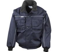 WORK-GUARD by Result - Veste de pilote pour hommes Manches zippées RW10245 (XXL) (Bleu marine)