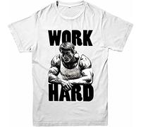 Work Hard Arnold T-Shirt Schwarzenegger American Actor Adult Tee Top White XL