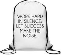 Work Hard In Silence Let Success Make The Noise Sac de gym décontracté avec cordon de serrage Blanc