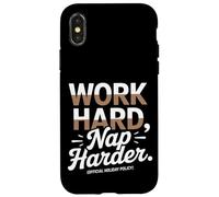 Work Hard Nap Harder Politique officielle de vacances Fête du travail Coque pour iPhone X/XS