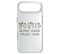Work Hard Trust in God Jesus Bible Verse Christian Scripture Coque pour iPhone Air