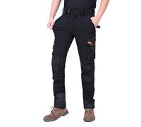 WORK IDEA Pantalon de Travail Homme Slim-Fit Stretch : Zones critiques renforcées en Cordura - élégance Robuste pour des exigences élevées
