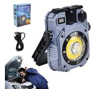 Work Light Rechargeable, Solar Powered LED Lamp, 5.24x3.86 inch, Magnetic Base, Ultra-Bright Outdoor Light, Waterproof Flashlight for Mechanic Job Site Camping Fishing Emergencies