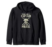 Work Like Captain Play Like Pirate Humour Funny Humour Men Women Kid Sweat à Capuche