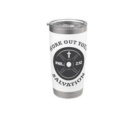 Work Out Your Salvation - Christian Faith Philippians 2:12 Gobelet isotherme en acier inoxydable double paroi