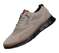 Work Shoes for Men, Lightweight Comfortable Dress Shoes for Office, Travel & Business Casual Settings (Khaki Black,39)
