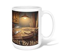 Workbench Tasse à café en céramique avec lampe de scie industrielle rustique sans marron avec poignée, idéale pour l'amitié, la famille, les collègues, les enseignants, le personnel chéri, 445 ml