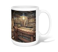 Workbench - Tasse à café en céramique rustique avec poignée - Idéal pour l'amitié, la famille, les collègues, les enseignants, le personnel chéri, 425,2 g