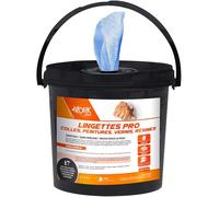 Workderm | Lingettes nettoyantes pro - Salissures intenses : Colles, peintures, vernis, résines ! mains et surfaces - Chantiers, garages, Mécaniciens, peintres ... 70 lingettes