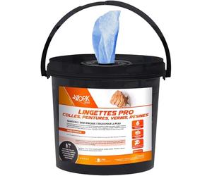 Workderm | Lingettes nettoyantes pro - Salissures intenses : Colles, peintures, vernis, résines ! mains et surfaces - Chantiers, garages, Mécaniciens, peintres ... 70 lingettes