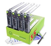 WORKDONE 4u. LFF Caddy 3.5" Compatible avec Dell PowerEdge 17-14 Gen Y796F | Uniquement pour plus grande baie Hot-Swap 10.6cm, SSD, R250 R350 T350 R450 T550 R550 R650xs R750xs, Étiquettes, Manuel, Vis