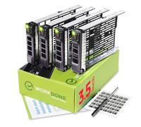 WORKDONE Lot de 4 boîtiers de disque dur 3,5" compatibles avec les serveurs Dell PowerEdge avec manuel d'installation détaillé (français non garanti), étiquettes autocollantes sur le devant, tournevis