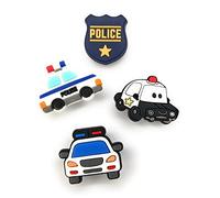 WorkedLikeACharm Worked Like A Charm Lot de 4 badges pour voiture de police Bleu, PVC imperméable, Sans pierre précieuse