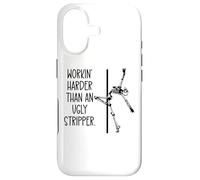 Working Harder Than an Ugly Stripper Pole Dancing Skeleton Coque pour iPhone 17