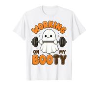 Working on My Booty Fun Ghost Weightlifting Halloween Fitnes T-Shirt